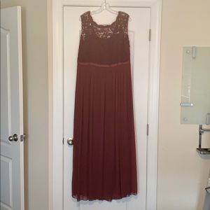 David’s bridal long wine dress
